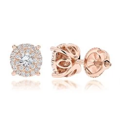 14K Yellow Gold Halo Round Stud Diamond Earrings 0.6ct Clusters 10 14K Yellow Gold Halo Round Stud Diamond Earrings 0.6ct Clusters -Fashion Accessories Shop 14k gold halo round stud diamond earrings 065ct ro