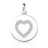 14K White Gold Round Diamond Heart Pendant 0.16ct