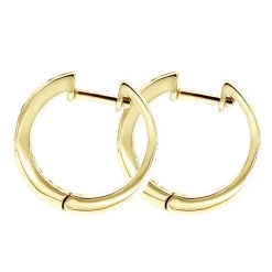 14K White Gold Hoop Huggie Black 0.6 Carat Diamond Earrings For Women -Fashion Accessories Shop 14k gold hoop huggie black diamond earrings for women 06ct 000886 back yellow