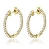 14K Yellow Gold Inside Out Diamond Hoop Earrings 1.85ct