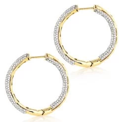 14K White Gold Inside Out Diamond Hoop Earrings 2 Carats -Fashion Accessories Shop 14k gold inside out diamond hoop earrings 263ct p 6143 backye