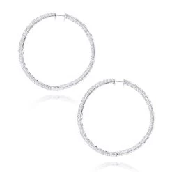 14K White Gold Inside Out Diamond Hoop Earrings 5.40ct -Fashion Accessories Shop 14k gold inside out diamond hoop earrings 540ct p 6198 backwh
