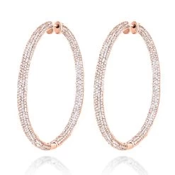 14K White Gold Inside Out Diamond Hoop Earrings 5.40ct -Fashion Accessories Shop 14k gold inside out diamond hoop earrings 540ct p 6198 ro