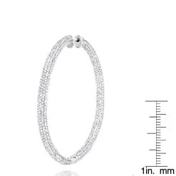 14K White Gold Inside Out Diamond Hoop Earrings 5.40ct -Fashion Accessories Shop 14k gold inside out diamond hoop earrings 540ct p 6198 rulerwh