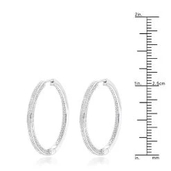 14K White Gold Inside Out Diamond Hoop Earrings For Women 1 Carat By Luxurman -Fashion Accessories Shop 14k gold inside out diamond hoop earrings for women 1 carat by luxurman rulerwh