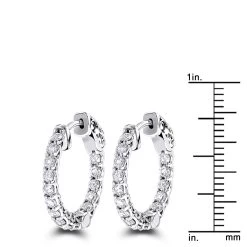 14K White Gold Inside Out Diamond Hoop Earrings For Women 1.5ct -Fashion Accessories Shop 14k gold inside out diamond hoop earrings for women 15ct rulerwh