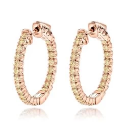 14K Yellow Gold Inside Out Yellow Diamond Hoop Earrings 1.33ct By Luxurman -Fashion Accessories Shop 14k gold inside out yellow diamond hoop earrings 133ct by luxurman ro