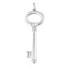 14K White Gold Key Pendant