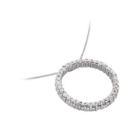 14K White Gold Ladies Circle Diamond Necklace 1.05ct 8 14K White Gold Ladies Circle Diamond Necklace 1.05ct -Fashion Accessories Shop 14k gold ladies circle diamond necklace 105ct p 28208 back white 20220426