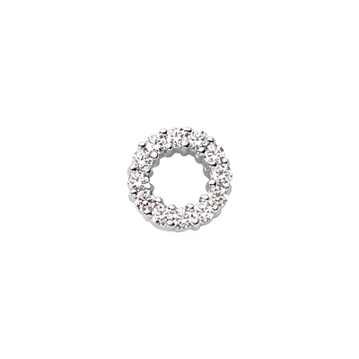 14K White Gold Ladies Circle Diamond Necklace 1.05ct 3 14K White Gold Ladies Circle Diamond Necklace 1.05ct