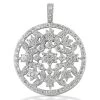 14K White Gold Ladies Circle Diamond Necklace 2.23ct