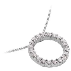 14K White Gold Ladies Circle Diamond Pendant 0.91ct -Fashion Accessories Shop 14k gold ladies circle diamond pendant 091ct p 28219 back white 20220426