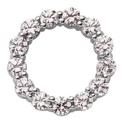 14K White Gold Ladies Circle Diamond Pendant 1.95ct