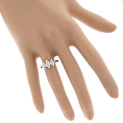 14K White Gold Ladies Cluster Diamond Ring 0.63ct Three Stone Ring Design -Fashion Accessories Shop 14k gold ladies cluster diamond ring 063ct three stone ring design bodwh