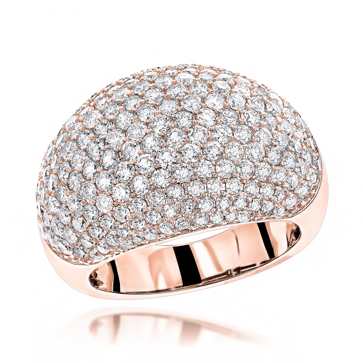 14K White Gold Ladies Designer Pave Diamond Ring 3.5ct 5 14K White Gold Ladies Designer Pave Diamond Ring 3.5ct - Image 3