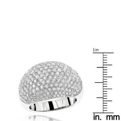 14K White Gold Ladies Designer Pave Diamond Ring 3.5ct 12 14K White Gold Ladies Designer Pave Diamond Ring 3.5ct -Fashion Accessories Shop 14k gold ladies designer pave diamond ring 395ct rulerwh