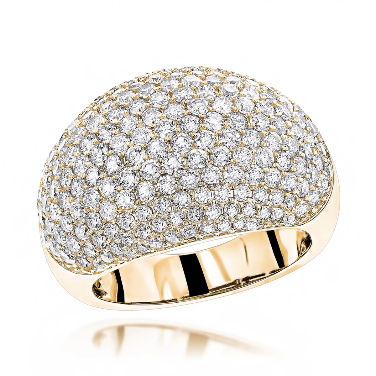 14K White Gold Ladies Designer Pave Diamond Ring 3.5ct 4 14K White Gold Ladies Designer Pave Diamond Ring 3.5ct - Image 2