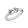 Thin 14K White Gold Ladies Diamond Ring 0.65ct