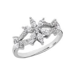14K White Gold Ladies Diamond Ring 0.91ct