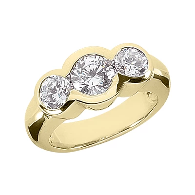 Thin 14K White Gold Ladies Diamond Ring 1.30ct 4 Thin 14K White Gold Ladies Diamond Ring 1.30ct - Image 2