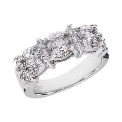 14K White Gold Ladies Diamond Ring 1.74ct