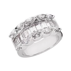 14K White Gold Ladies Diamond Ring 1.95ct 9.8mm