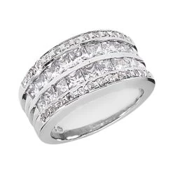 14K White Gold Ladies Diamond Ring 2.38ct
