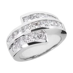 14K White Gold Ladies Diamond Ring 2.42ct