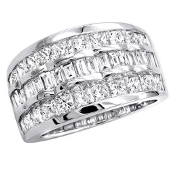 14K White Gold Ladies Diamond Ring 3.72ct