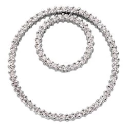 14K White Gold Ladies Double Circle Diamond Pendant 1.24ct