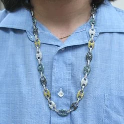 14K White Gold Men's Color Diamond Gucci Link Chain 29ct -Fashion Accessories Shop 14k gold mens color diamond gucci link chain 29ct p 5805bod