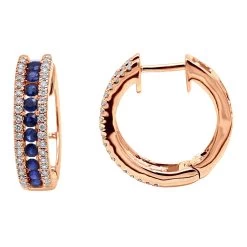 14K White Gold Natural Blue Sapphire And Diamond Huggie Earrings For Women 1ct 12 14K White Gold Natural Blue Sapphire And Diamond Huggie Earrings For Women 1ct -Fashion Accessories Shop 14k gold natural blue sapphire and diamond huggie earrings for women 085ct ro