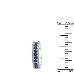 14K White Gold Natural Blue Sapphire And Diamond Huggie Earrings For Women 1ct 17 14K White Gold Natural Blue Sapphire And Diamond Huggie Earrings For Women 1ct -Fashion Accessories Shop 14k gold natural blue sapphire and diamond huggie earrings for women 085ct rulerwh