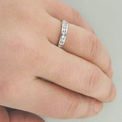 Thin 14K White Gold One Row Round Diamond Band 0.55ct -Fashion Accessories Shop 14k gold one row round diamond band 055ct p 6315bod