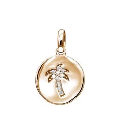 14K White Gold Palm Tree Circle Diamond Pendant 0.1ct Small Charm -Fashion Accessories Shop 14k gold palm tree circle diamond pendant 010ct p 35181 ro