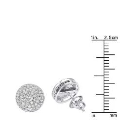 14K White Gold Pave Diamond Earrings For Men & Women 3/4ct Studs Real Diamonds -Fashion Accessories Shop 14k gold pave diamond earrings for men women 34ct studs real diamonds rulerwh