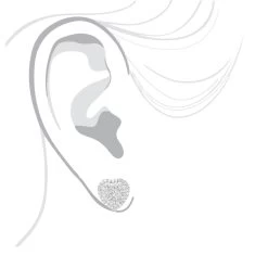 14K White Gold Pave Diamond Heart Earrings For Women 1 Carat Diamond Studs -Fashion Accessories Shop 14k gold pave diamond heart earrings for women 1 carat diamond studs bodwh