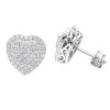14K White Gold Pave Diamond Heart Earrings For Women 1 Carat Diamond Studs 1 14K White Gold Pave Diamond Heart Earrings For Women 1 Carat Diamond Studs -Fashion Accessories Shop 14k gold pave diamond heart earrings for women 1 carat diamond studs mainwh