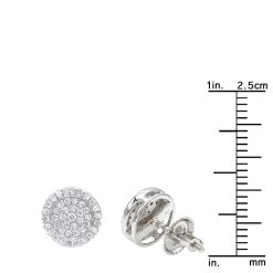 14K White Gold Pave Round Diamond Stud Earrings 0.35ct By Luxurman -Fashion Accessories Shop 14k gold pave round diamond stud earrings 035ct by luxurman rulerwh