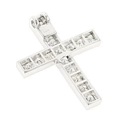 14K White Gold Princess Cut Diamond Cross Necklace 2.55ct -Fashion Accessories Shop 14k gold princess cut diamond cross necklace 255ct p 26540 backwh
