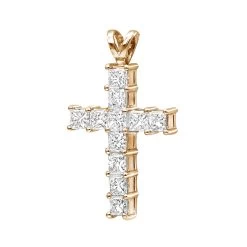 14K White Gold Princess Cut Diamond Cross Pendant 2.20ct -Fashion Accessories Shop 14k gold princess cut diamond cross pendant 220ct p 26518 ro