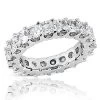 14K White Gold Princess Cut Diamond Eternity Band 5.40ct