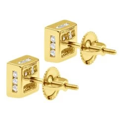 14K White Gold Princess Cut Diamond Stud Earrings For Men & Women 1 Carat 14 14K White Gold Princess Cut Diamond Stud Earrings For Men & Women 1 Carat -Fashion Accessories Shop 14k gold princess cut diamond stud earrings 092ct p 5681 back yellow