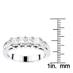 14K White Gold Princess Cut Diamond Wedding Band For Women 1.85ct -Fashion Accessories Shop 14k gold princess cut diamond wedding band for women 185ct rulerwh