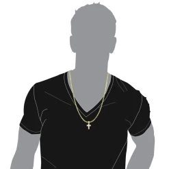 14K Yellow Gold Princess Diamond Cross Pendant 0.76ct -Fashion Accessories Shop 14k gold princess diamond cross pendant 076ct p 6610 bodye