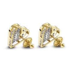 14K Yellow Gold Princess Diamond Heart Earrings 0.88ct -Fashion Accessories Shop 14k gold princess diamond heart earrings 088ct p 6337 backye