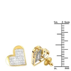14K Yellow Gold Princess Diamond Heart Earrings 0.88ct -Fashion Accessories Shop 14k gold princess diamond heart earrings 088ct p 6337 rulerye