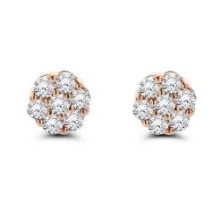 14K White Gold Prong Round Diamond Clusters Earrings 1ct Studs -Fashion Accessories Shop 14k gold prong round diamond clusters earrings 100ct p 5812 ro