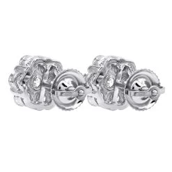 14K White Gold Prong Round Diamond Clusters Earrings 1.2ct Studs -Fashion Accessories Shop 14k gold prong round diamond clusters earrings 12ct studs backwh