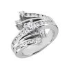 14K White Gold Right Hand Diamond Ladies Ring 0.79ct